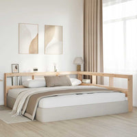 Testiera libreria a L-Testata contenitore 200 cm in Legno Massello di Pino