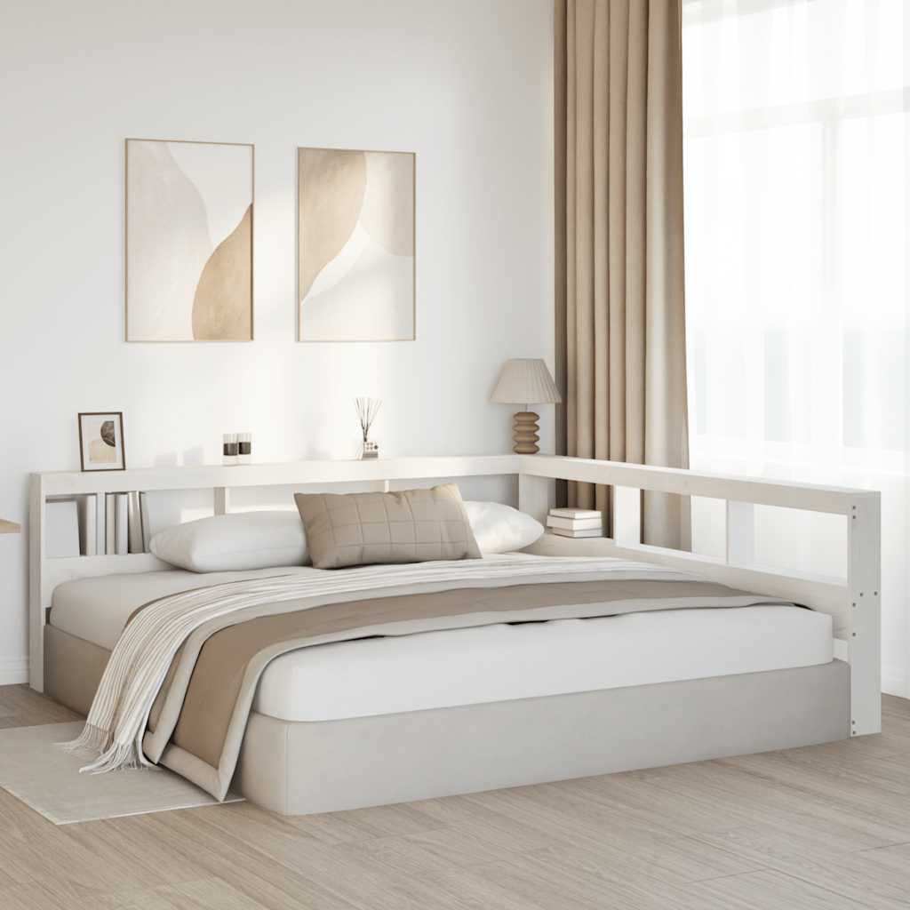 Testiera Libreria a L 180 cm in Legno Massello di Pino 859257