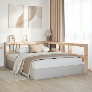 Testiera Libreria a L 160 cm in Legno Massello di Pino 859259