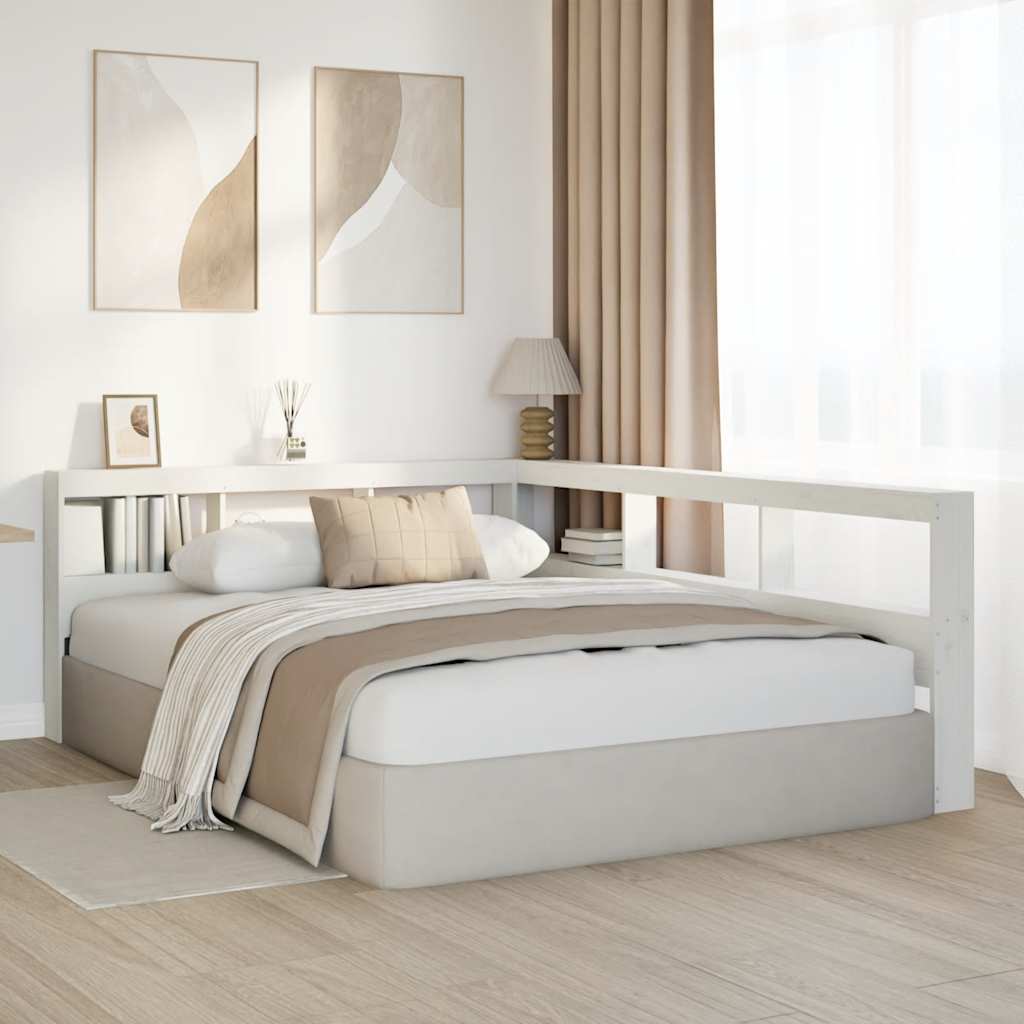 Testiera Libreria a L 160 cm in Legno Massello di Pino 859260