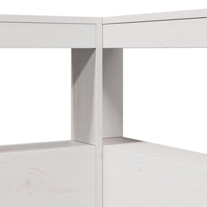 Testiera Libreria a L Bianca 80 cm in Legno Massello di Pino 859278