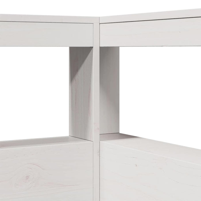 Testiera Libreria a L Bianca 80 cm in Legno Massello di Pino 859278