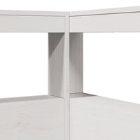 Testiera libreria a L-Testata contenitore Bianca 80 cm in Legno Massello di Pino