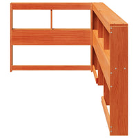 Testiera Libreria a L Marrone Cera 80 cm Legno Massello di Pino 859279