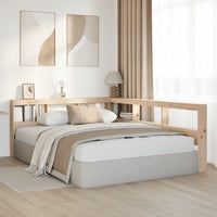 Testiera Libreria a L 140 cm in Legno Massello di Pino 859280