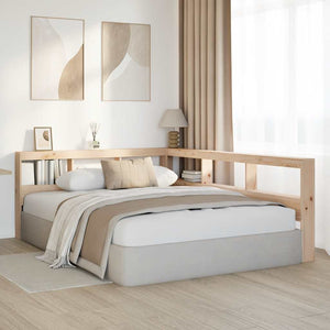 Testiera libreria a L 135 cm in legno massello di pino 859283