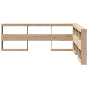 Testiera libreria a L 135 cm in legno massello di pino 859283