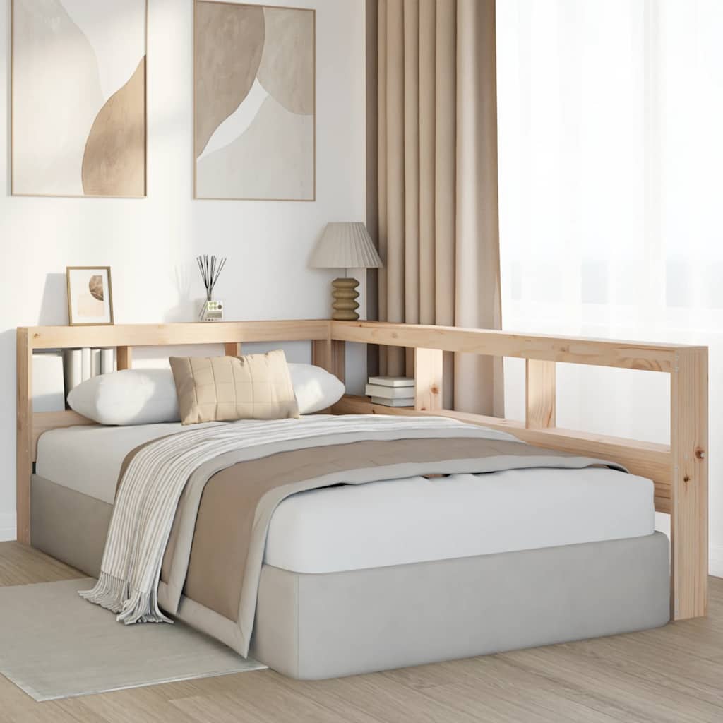 Testiera Libreria a L 120 cm in Legno Massello di Pino 859286