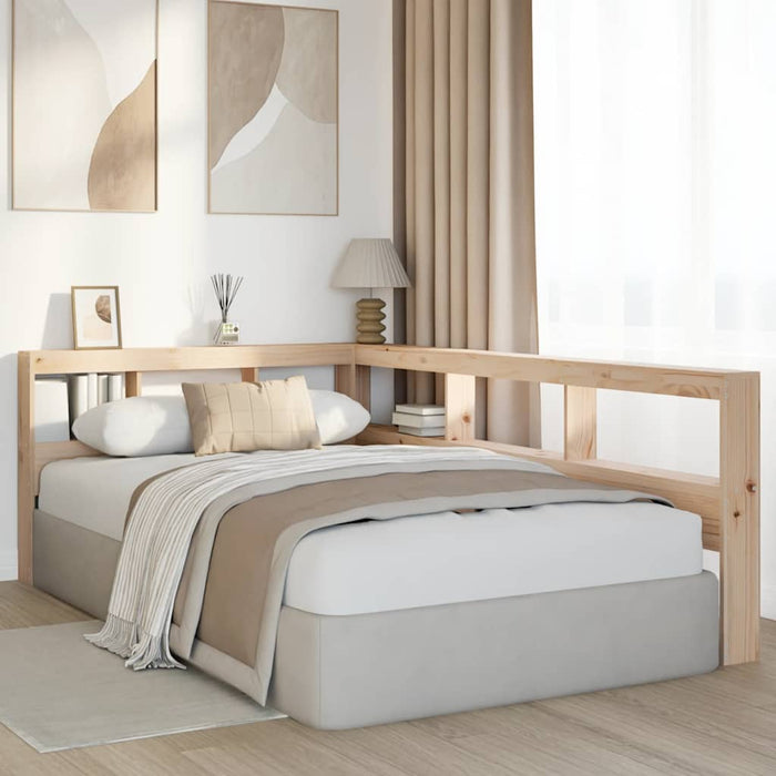 Testiera Libreria a L 120 cm in Legno Massello di Pino 859286