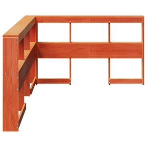 vidaXL Testiera Libreria a L Marrone Cera 120cm Legno Massello di Pino