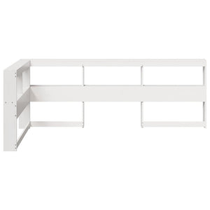 Testiera libreria a L-Testata contenitore Bianca 90 cm in Legno Massello di Pino 410796