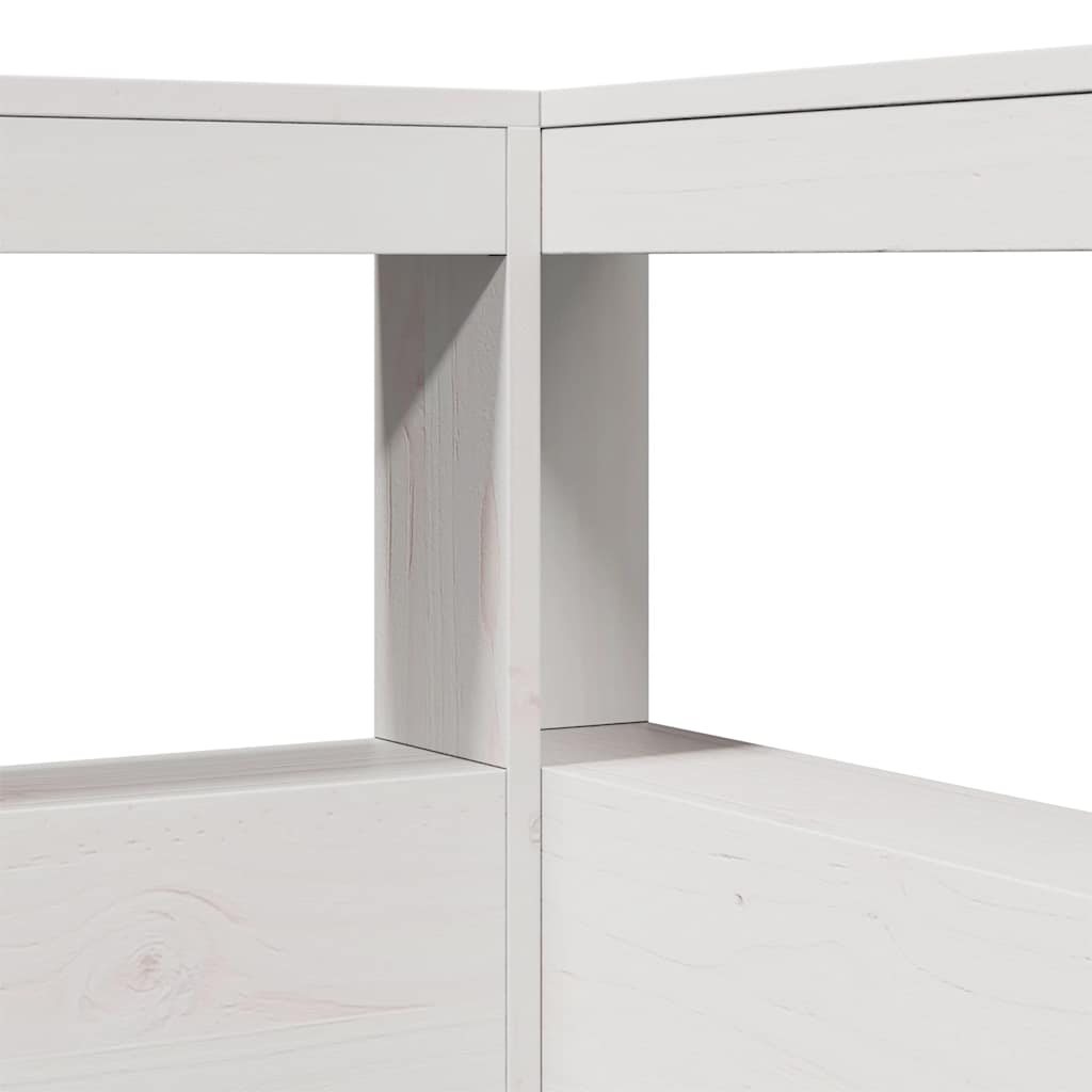 Testiera libreria a L-Testata contenitore Bianca 90 cm in Legno Massello di Pino 410796