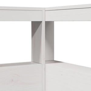 Testiera libreria a L-Testata contenitore Bianca 90 cm in Legno Massello di Pino 410796