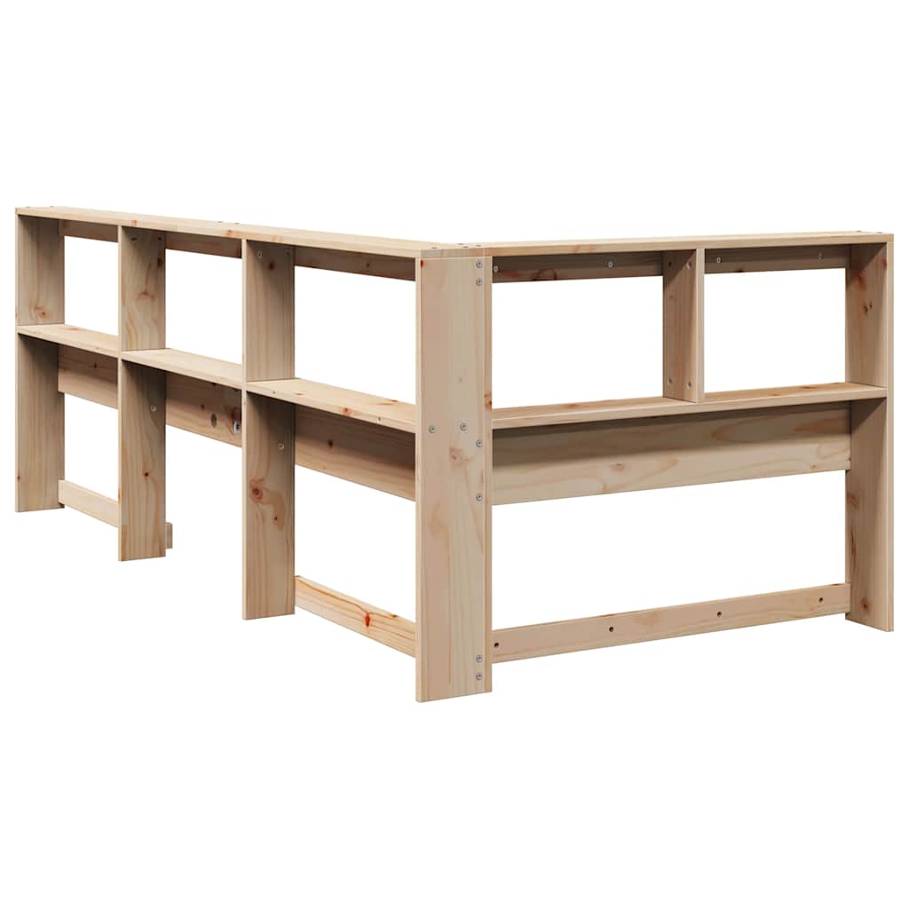 Testiera libreria a L-Testata contenitore 75 cm in Legno Massello di Pino