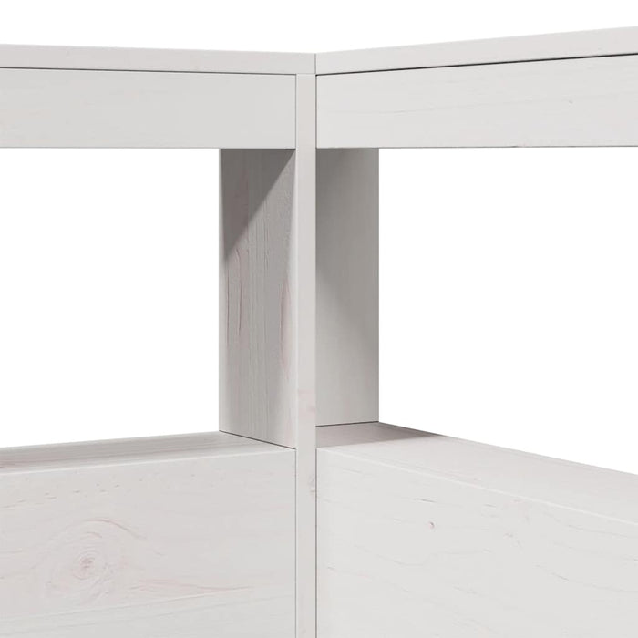 Testiera libreria a L-Testata contenitore Bianca 75 cm in Legno Massello di Pino