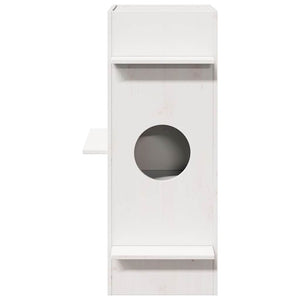 Cuccia per Gatti Bianca 43x43x90 cm in Legno Massello di Pino
