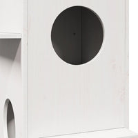 Cuccia per Gatti Bianca 43x43x90 cm in Legno Massello di Pino 859299