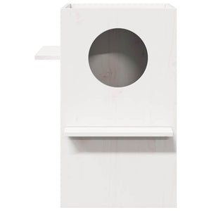 Cuccia per Gatti Bianca 43x43x60 cm in Legno Massello di Pino 859302