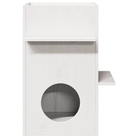 Cuccia per Gatti Bianca 43x43x60 cm in Legno Massello di Pino 859302