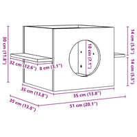 Cuccia per Gatti Bianca 51x35x30 cm in Legno Massello di Pino 859305