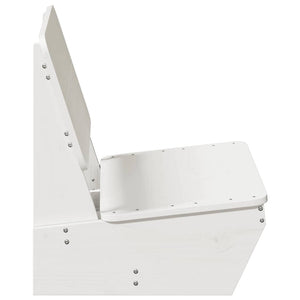 Sedia da Giardino Bianca 60x64x70,5cm in Legno Massello di Pino 859308