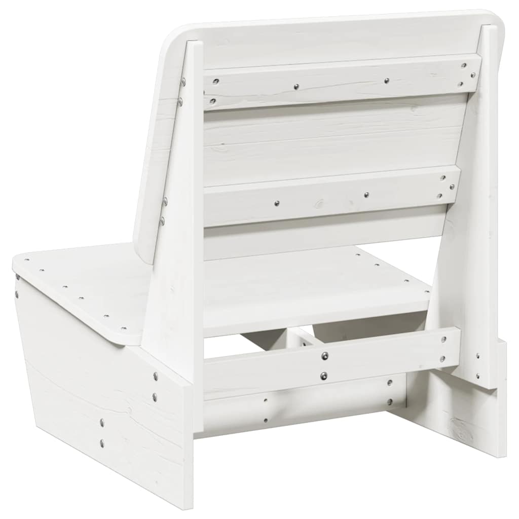 Sedie da Giardino 2 pz Bianche Legno Massello di Pino 859313