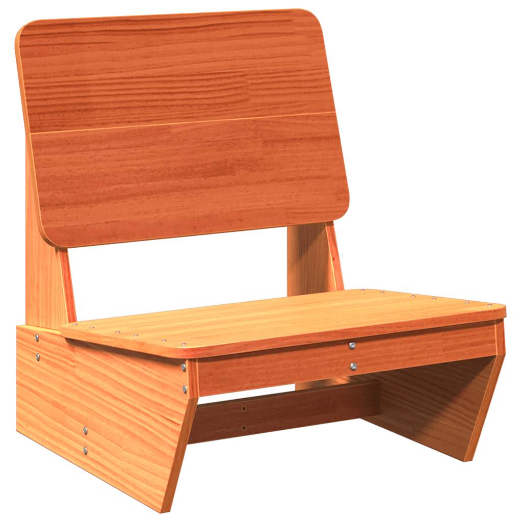 Sedie da Giardino 2 pz Cera Marrone Legno Massello di Pino 859314