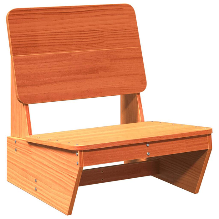Sedie da Giardino 2 pz Cera Marrone Legno Massello di Pino 859314