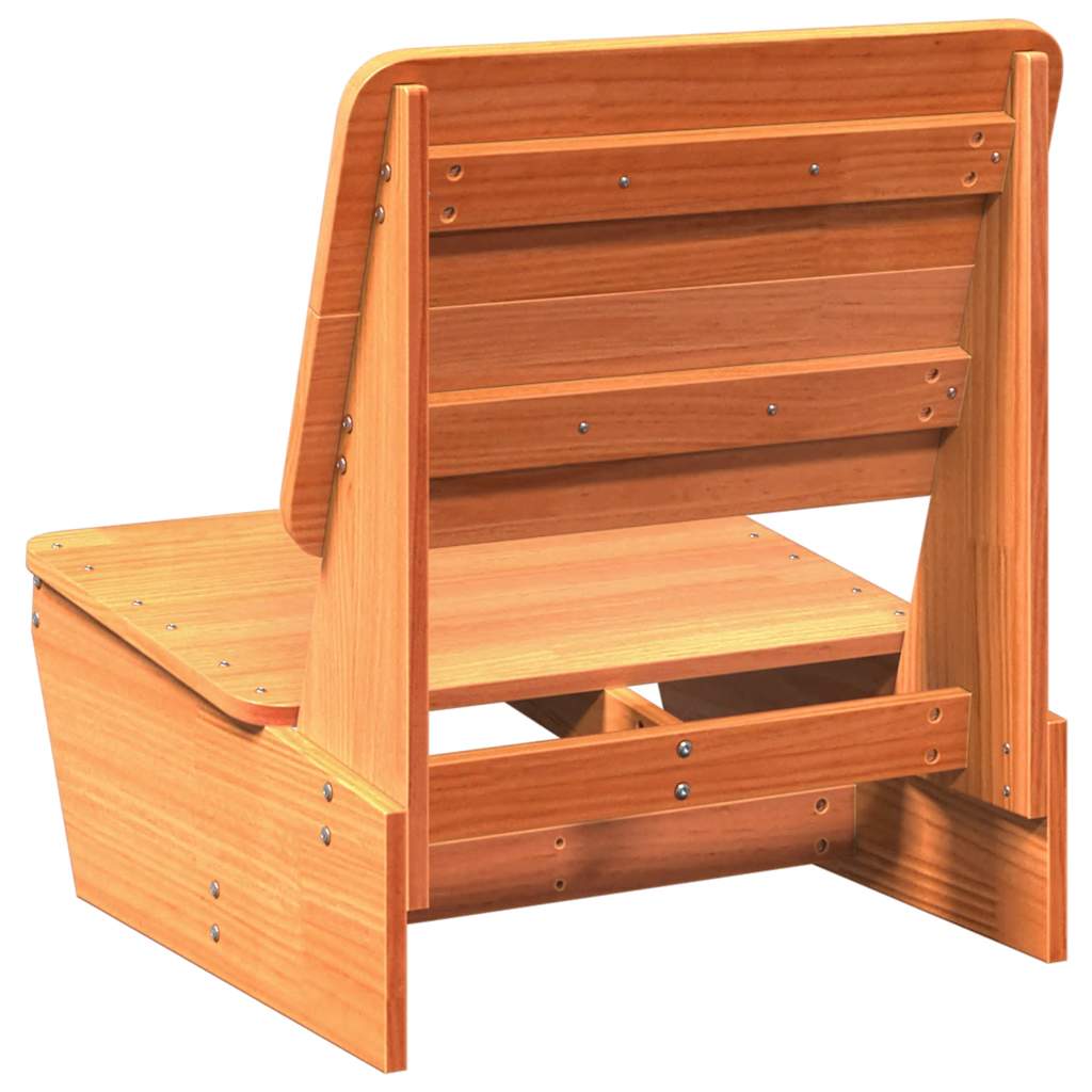 Sedie da Giardino 2 pz Cera Marrone Legno Massello di Pino 859314