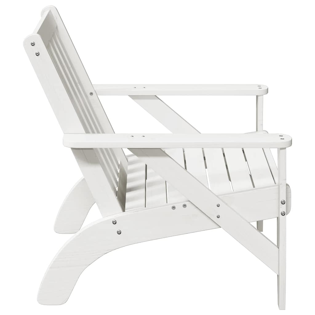 Sedia Adirondack da Giardino Bianca Legno Massello di Pino 859328