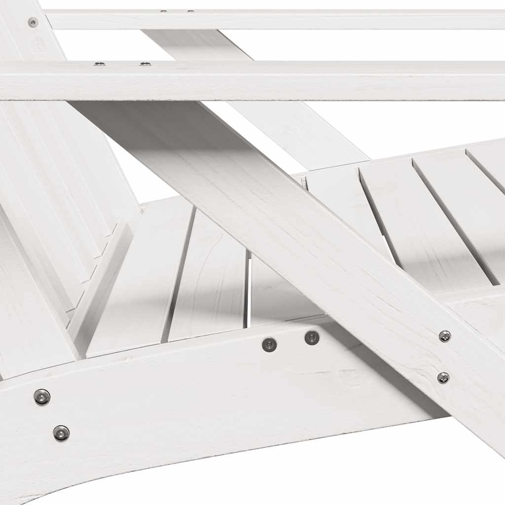 Sedia Adirondack da Giardino Bianca Legno Massello di Pino 859328
