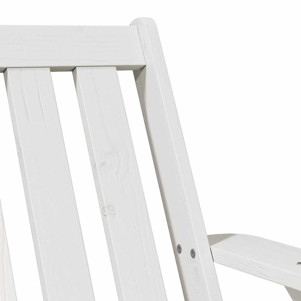 Sedia Adirondack da Giardino Bianca Legno Massello di Pino 859328