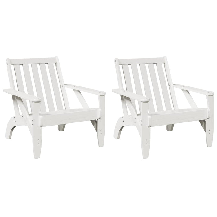 vidaXL Sedie Adirondack da Giardino 2pz Bianche Legno Massello di Pino