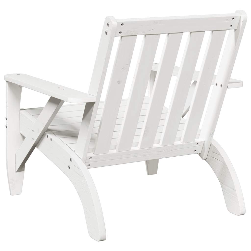 vidaXL Sedie Adirondack da Giardino 2pz Bianche Legno Massello di Pino