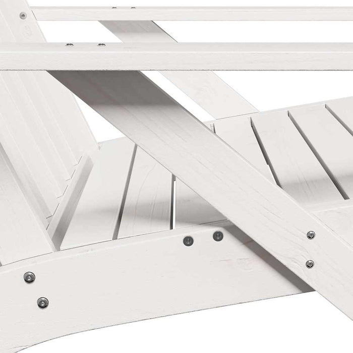 vidaXL Sedie Adirondack da Giardino 2pz Bianche Legno Massello di Pino