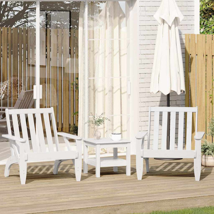vidaXL Sedie Adirondack da Giardino 2pz Bianche Legno Massello di Pino