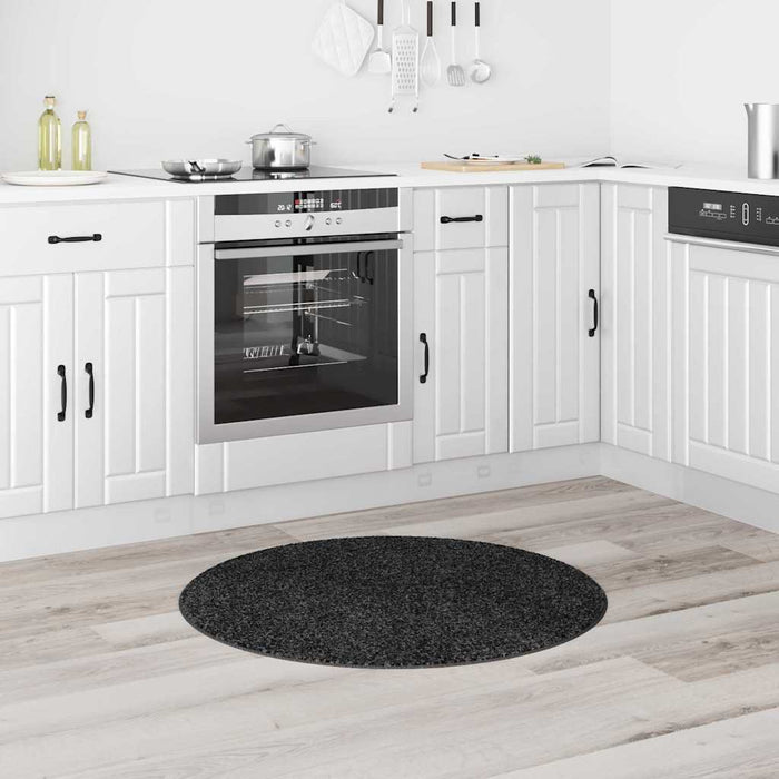 Tappeto Shaggy Antiscivolo Grigio scuro 90 x 90 cm PP 4019773