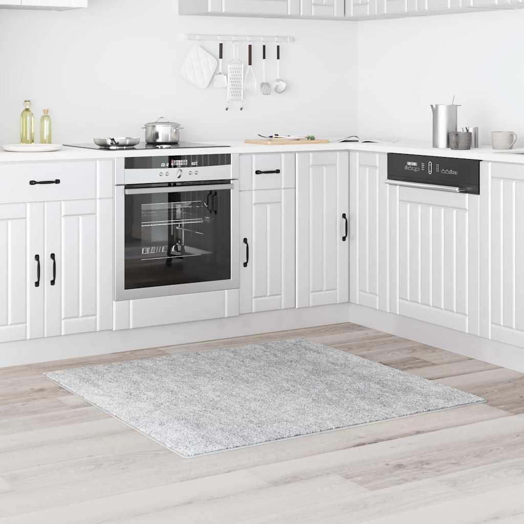 Tappeto Shaggy Antiscivolo Grigio 120 x 120 cm PP 4019776