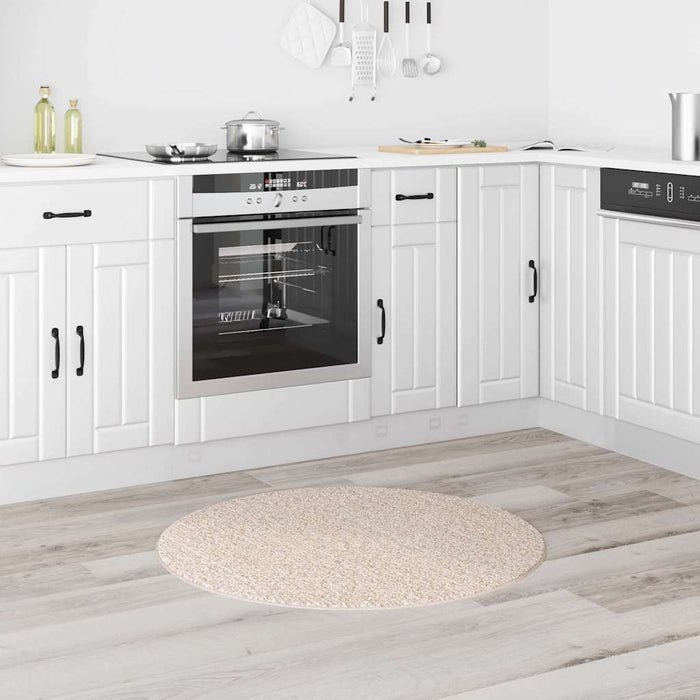 Tappeto Shaggy Antiscivolo Crema 90 x 90 cm PP 4019787