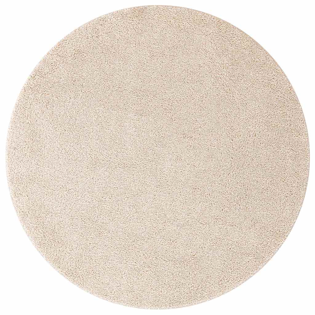 Tappeto Shaggy Antiscivolo Crema 90 x 90 cm PP 4019787