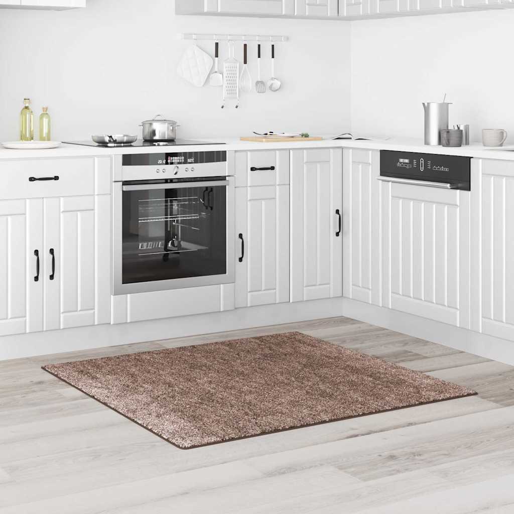 Tappeto Shaggy Antiscivolo Marrone 120 x 120 cm PP 4019791