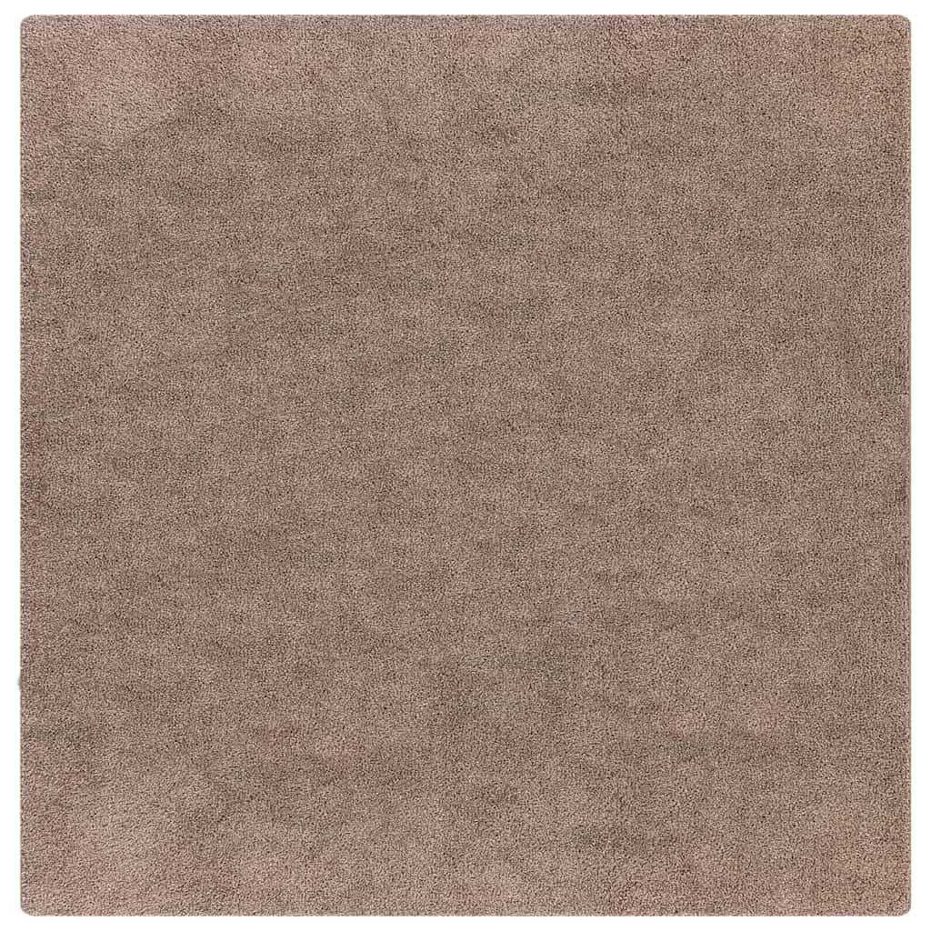 Tappeto Shaggy Antiscivolo Marrone 120 x 120 cm PP 4019791