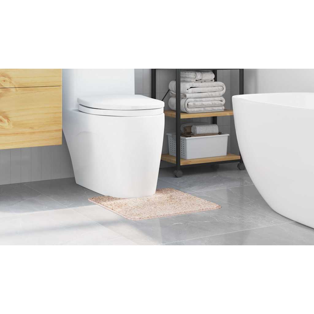 Tappeto Antiscivolo per Bagno con Taglio per Toilette Crema 4019816