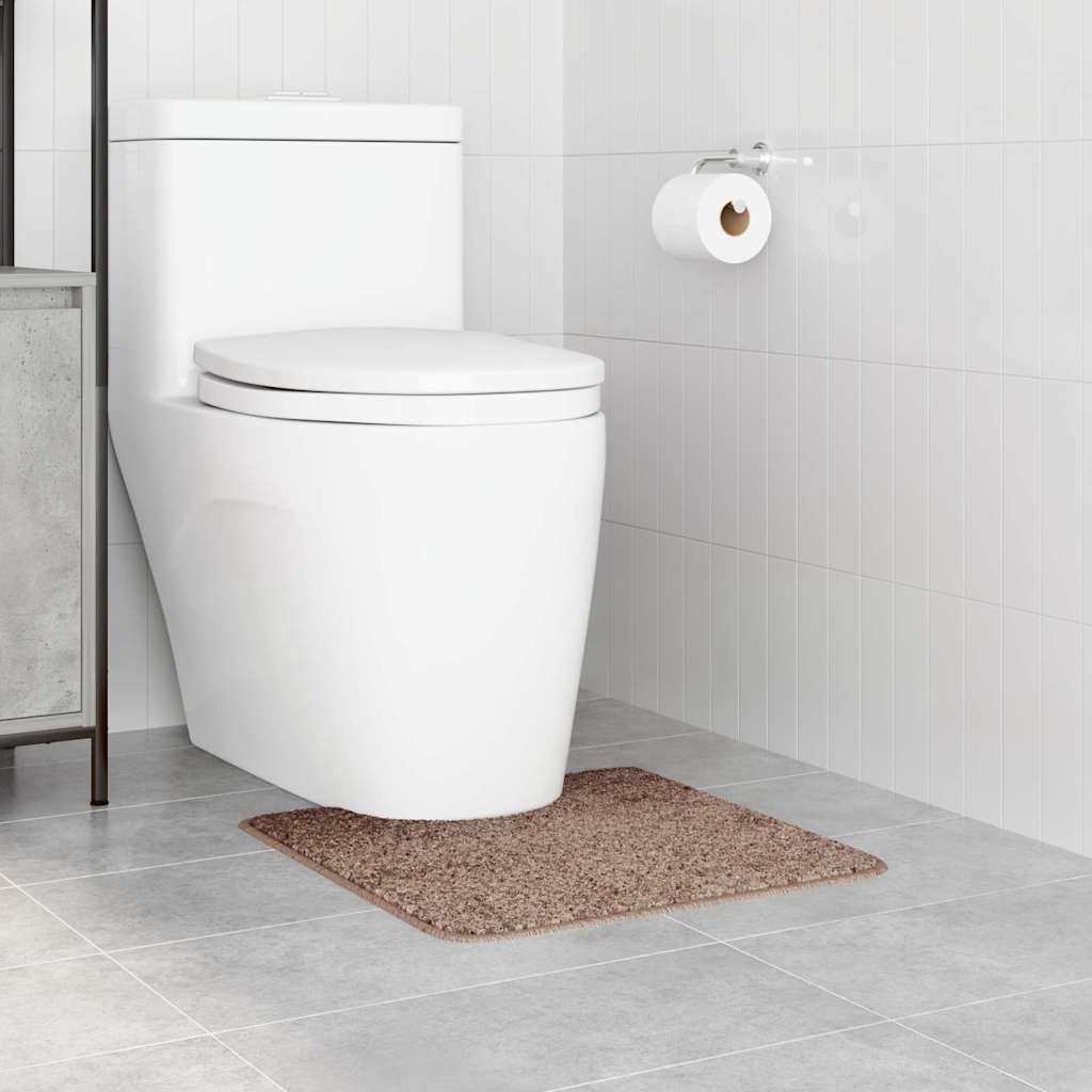 Tappeto Antiscivolo per Bagno con Taglio per Toilette Marrone 4019817