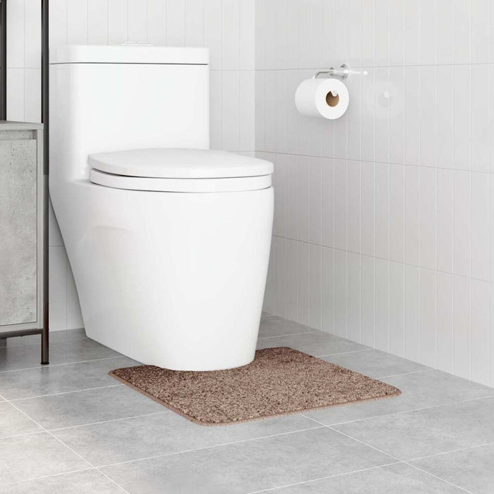 Tappeto Antiscivolo per Bagno con Taglio per Toilette Marrone 4019817