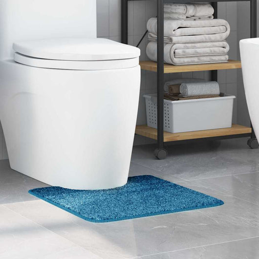 Tappeto Antiscivolo per Bagno con Taglio per Toilette Blu 4019823