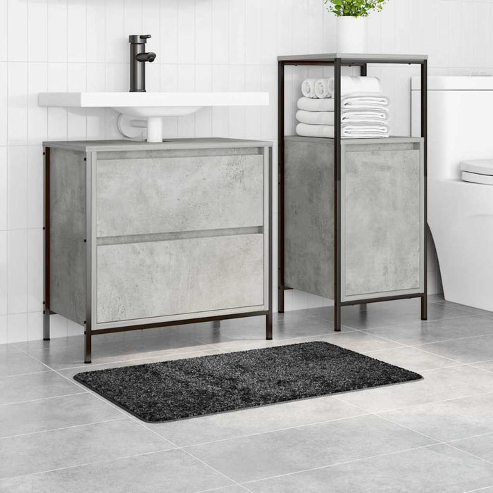 Tappetino da bagno antiscivolo Grigio scuro 50 x 80 cm PP 4019824