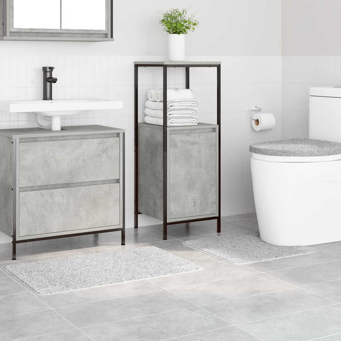 Set di tappetini antiscivolo per il bagno 3 pcs Grigio PP 4019865