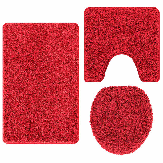 Set di tappetini antiscivolo per il bagno 3 pcs Rosso PP 4019868