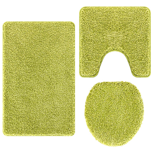 Set di tappetini antiscivolo per il bagno 3 pcs Verde PP 4019869